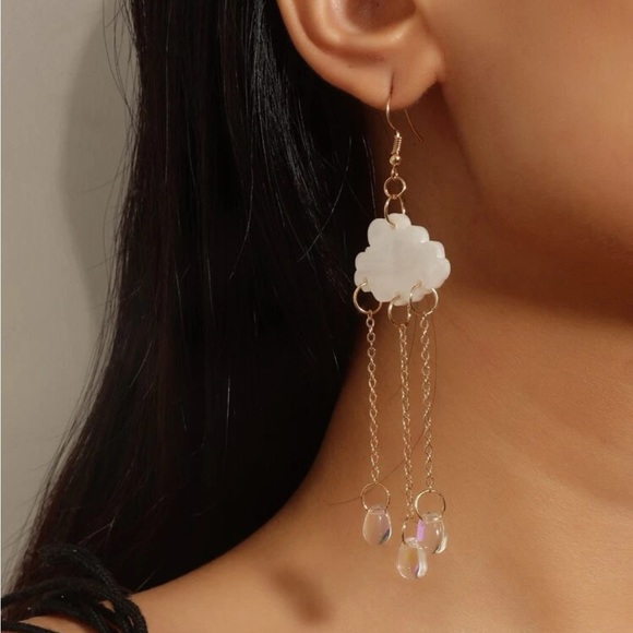 Acrylic Cloud and Rain Earrings - Picture 2 of 5